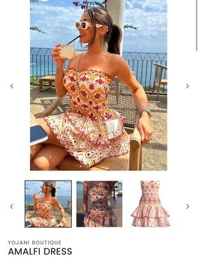 Strapless Pink & Gold Floral Mini Dress NWT